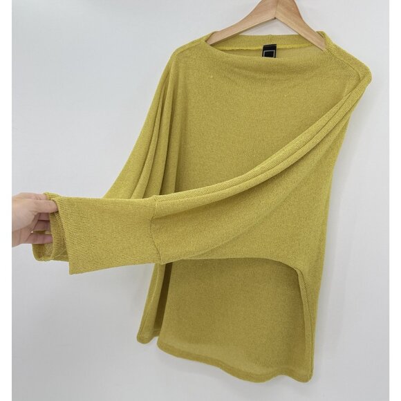 Libian Women's Pullover Sweater Knit High-Low Hem Yellow O/S? - Picture 7 of 10